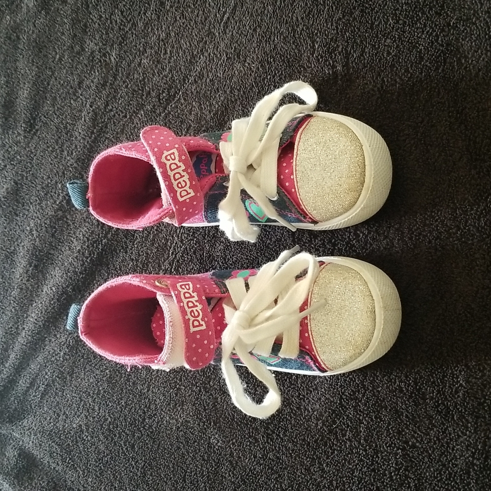 Peppa Pig Girls Denim and Pink High Tops